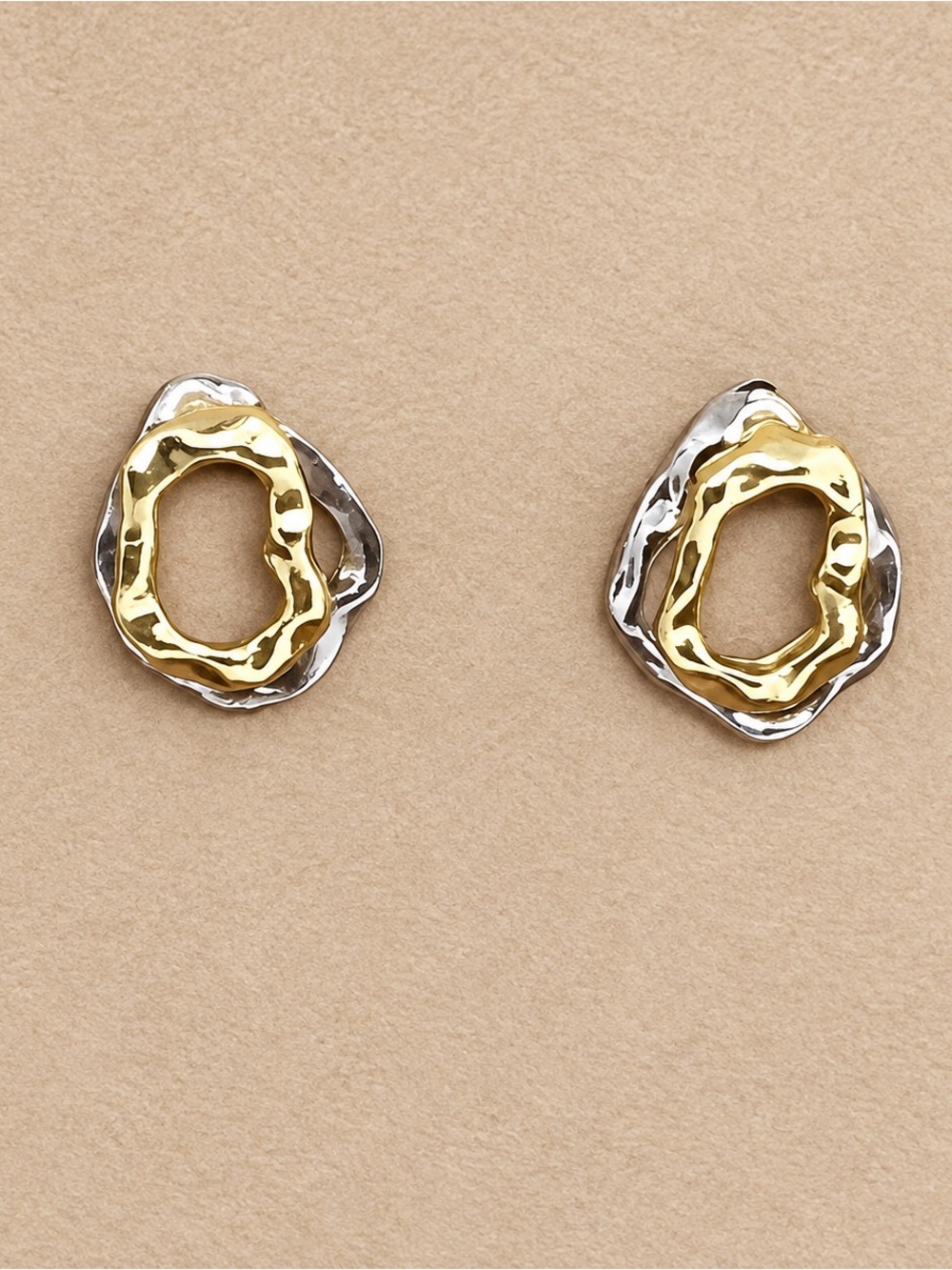Heideman Convertible Two-Tone Layered Chunky Stud Earrings – 2 Looks in 1
